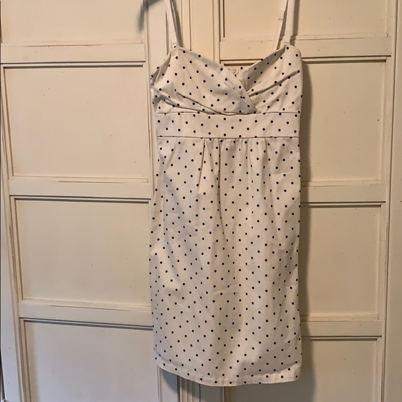 Volcom Strapless White + Black Polka Dot Dress - Picture 2 of 4